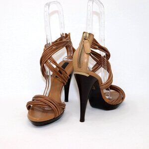 Burberry 40 Prorsum Runway Platform Strappy Criss Cross Sandal Heels